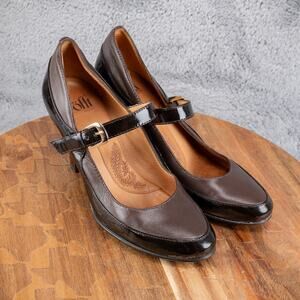Sofft Vintage Mary Jane Heels Leather-Three Shades Brown-Very Good Condition 7